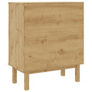 vidaXL Fiókos szekrény OTTA Fekete 76,5 x 39,5 x 90 cm Tömör Fenyőfa