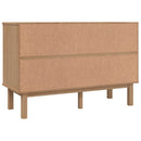 vidaXL Fiókos szekrény OTTA Fekete 111 x 43 x 73,5 cm Tömör Fenyőfa