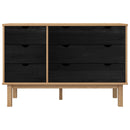 vidaXL Fiókos szekrény OTTA Fekete 111 x 43 x 73,5 cm Tömör Fenyőfa