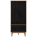 vidaXL Ruhásszekrény OTTA Fekete 76,5 x 53 x 172 cm Tömör Fenyőfa