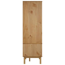 vidaXL Ruhásszekrény OTTA Fekete 76,5 x 53 x 172 cm Tömör Fenyőfa
