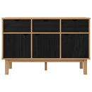 vidaXL Széf OTTA Barna és Fekete 114 x 43 x 73,5 cm