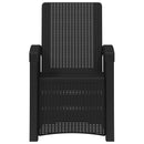vidaXL Dönthető kertiszék rattan hatású 2 pcs Antracitszürke PP