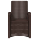 vidaXL Dönthető kertiszék rattan hatású 2 pcs Barna PP