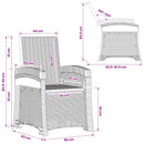 vidaXL Dönthető kertiszék rattan hatású 2 pcs Barna PP