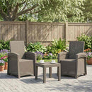 vidaXL Dönthető kertiszék rattan hatású 2 pcs Világosszürke PP