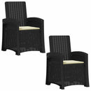 vidaXL Dönthető kertiszék rattan hatású 2 pcs PP