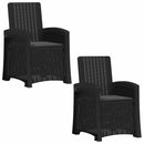 vidaXL Dönthető kertiszék rattan hatású 2 pcs Antracitszürke PP