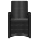vidaXL Dönthető kertiszék rattan hatású 2 pcs Antracitszürke PP