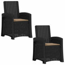 vidaXL Dönthető kertiszék rattan hatású 2 pcs PP