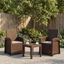 vidaXL Dönthető kertiszék rattan hatású 2 pcs Barna és Világosszürke