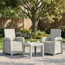 vidaXL Dönthető kertiszék rattan hatású 2 pcs Fehér és Krém színű PP
