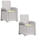 vidaXL Dönthető kertiszék rattan hatású 2 pcs Fehér és Krém színű PP