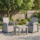 vidaXL Dönthető kertiszék rattan hatású 2 pcs Fehér és Antracitszürke