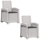 vidaXL Dönthető kertiszék rattan hatású 2 pcs Fehér és Antracitszürke