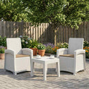 vidaXL Dönthető kertiszék rattan hatású 2 pcs Fehér és Tópszínú PP