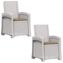 vidaXL Dönthető kertiszék rattan hatású 2 pcs Fehér és Tópszínú PP