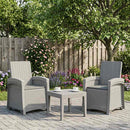 vidaXL Dönthető kertiszék rattan hatású 2 pcs Fehér és Világosszürke