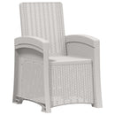 vidaXL Dönthető kertiszék rattan hatású 2 pcs Fehér és Világosszürke