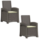vidaXL Dönthető kertiszék rattan hatású 2 pcs Világosszürke és Krém PP