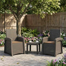 vidaXL Dönthető kertiszék rattan hatású 2 pcs Világosszürke és Taupe
