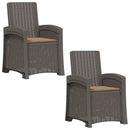 vidaXL Dönthető kertiszék rattan hatású 2 pcs Világosszürke és Taupe