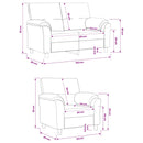 vidaXL Kanapé Szett 2 pcs Lila Bársony