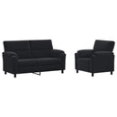 vidaXL Kanapé Szett 2 pcs Fekete Bársony