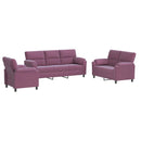 vidaXL Kanapé Szett 3 pcs Lila Bársony