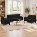 vidaXL Kanapé Szett 3 pcs Fekete Bársony