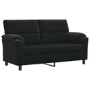 vidaXL Kanapé Szett 3 pcs Fekete Bársony