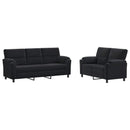 vidaXL Kanapé Szett 2 pcs Fekete Bársony