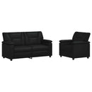 vidaXL Kanapé Szett 2 pcs Fekete Műbőr