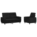 vidaXL Kanapé Szett 2 pcs Fekete Szövet