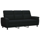 vidaXL Kanapé Szett 2 pcs Fekete Szövet