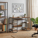 vidaXL Tárolóval rendelkező íróasztal Tölgyfa 113.5 x 52 x 75.5 cm