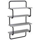 vidaXL 4-Tier Fali Polc Szürke Sonoma 80 x 24,5 x 104 cm Szerelt Fa