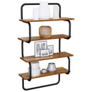 vidaXL 4-Tier Fali Polc Antik Fa 80 x 24,5 x 104 cm Szerelt Fa