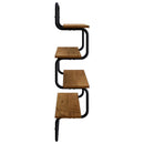 vidaXL 4-Tier Fali Polc Antik Fa 80 x 24,5 x 104 cm Szerelt Fa