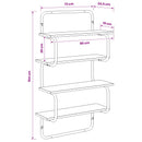 vidaXL 4-Tier Fali Polc Antik Fa 80 x 24,5 x 104 cm Szerelt Fa