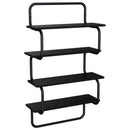 vidaXL 4-Tier Fali Polc Fekete Tölgy 60 x 24,5 x 104 cm Szerelt Fa