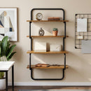 vidaXL 4-Tier Fali Polc Antik Fa 60 x 24,5 x 104 cm Szerelt Fa