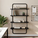 vidaXL 4-Tier Fali Polc Fekete Tölgy 40 x 24,5 x 104 cm Szerelt Fa