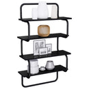 vidaXL 4-Tier Fali Polc Fekete Tölgy 40 x 24,5 x 104 cm Szerelt Fa