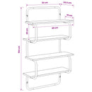 vidaXL 4-Tier Fali Polc Sonoma Tölgy 40 x 24,5 x 104 cm Szerelt Fa