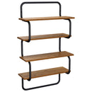 vidaXL 4-Tier Fali Polc Antik Fa 40 x 24,5 x 104 cm Szerelt Fa