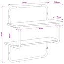 vidaXL 2 szintes fali polc Füstös Tölgy 80 x 24,5 x 61 cm Szerelt Fa