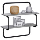 vidaXL 2 szintes fali polc Szürke Sonoma 80 x 24,5 x 61 cm Szerelt Fa
