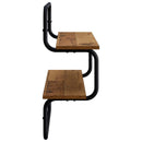 vidaXL 2-szintes fali polc Antik Fa 80 x 24,5 x 61 cm Szerelt Fa
