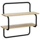 vidaXL 2 szintes fali polc Sonoma Tölgy 60 x 24,5 x 61 cm Szerelt Fa